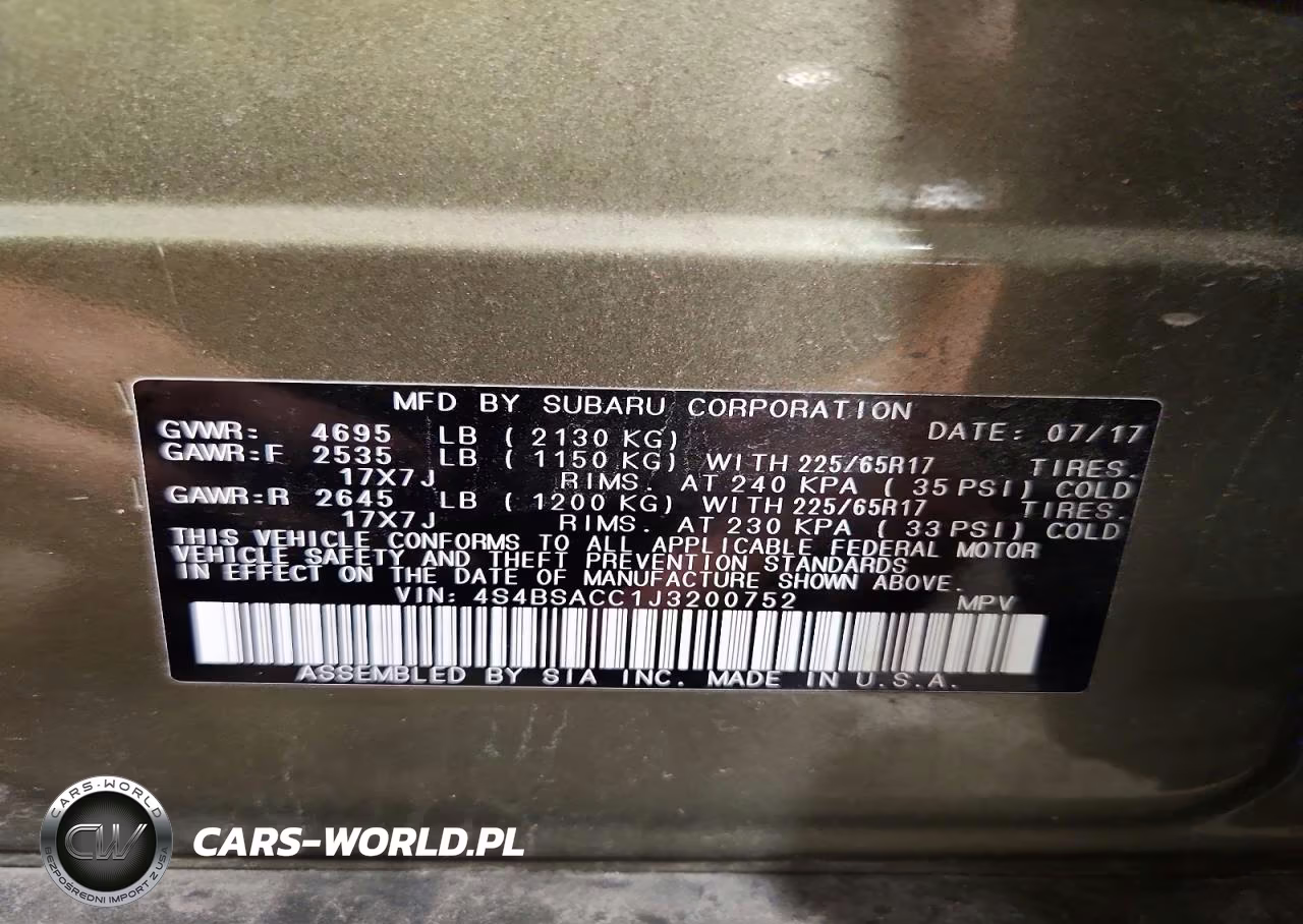 2018 Subaru Outback 2.5I Premium VIN:4S4BSACC1J3200752 - 13
