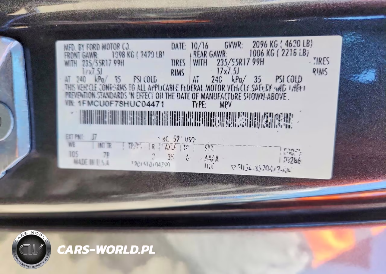 2017 Ford Escape S VIN:1FMCU0F78HUC04471 - 13