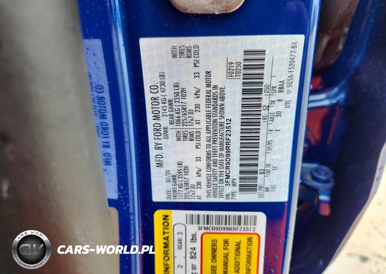 2024 Ford Bronco Sport Badlands VIN:3FMCR9D99RRF23512 - 13