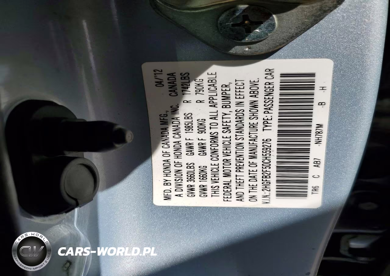 2012 Honda Civic Lx VIN:2HGFB2F50CH559276 - 13