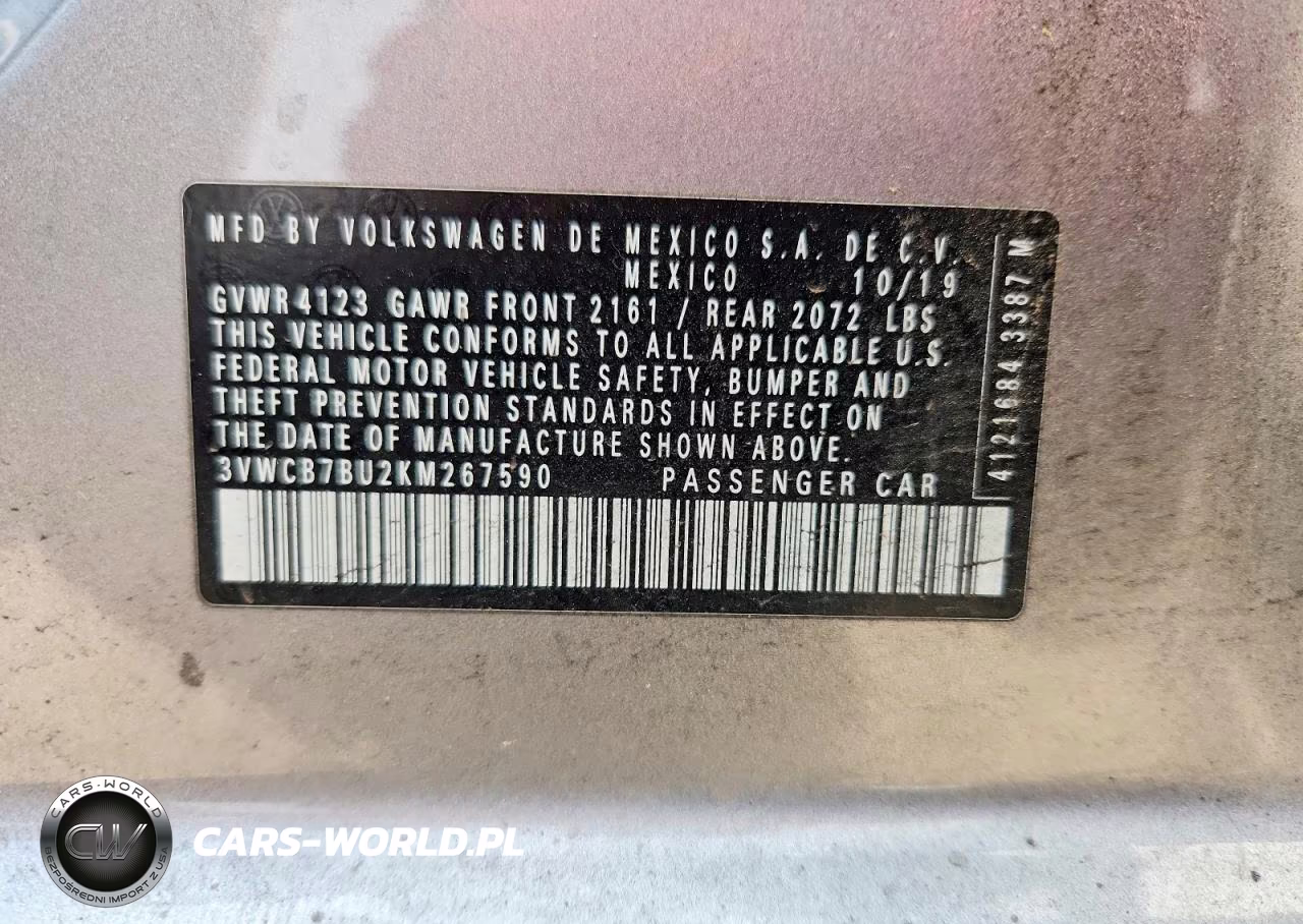 2019 Volkswagen Jetta S VIN:3VWCB7BU2KM267590 - 14