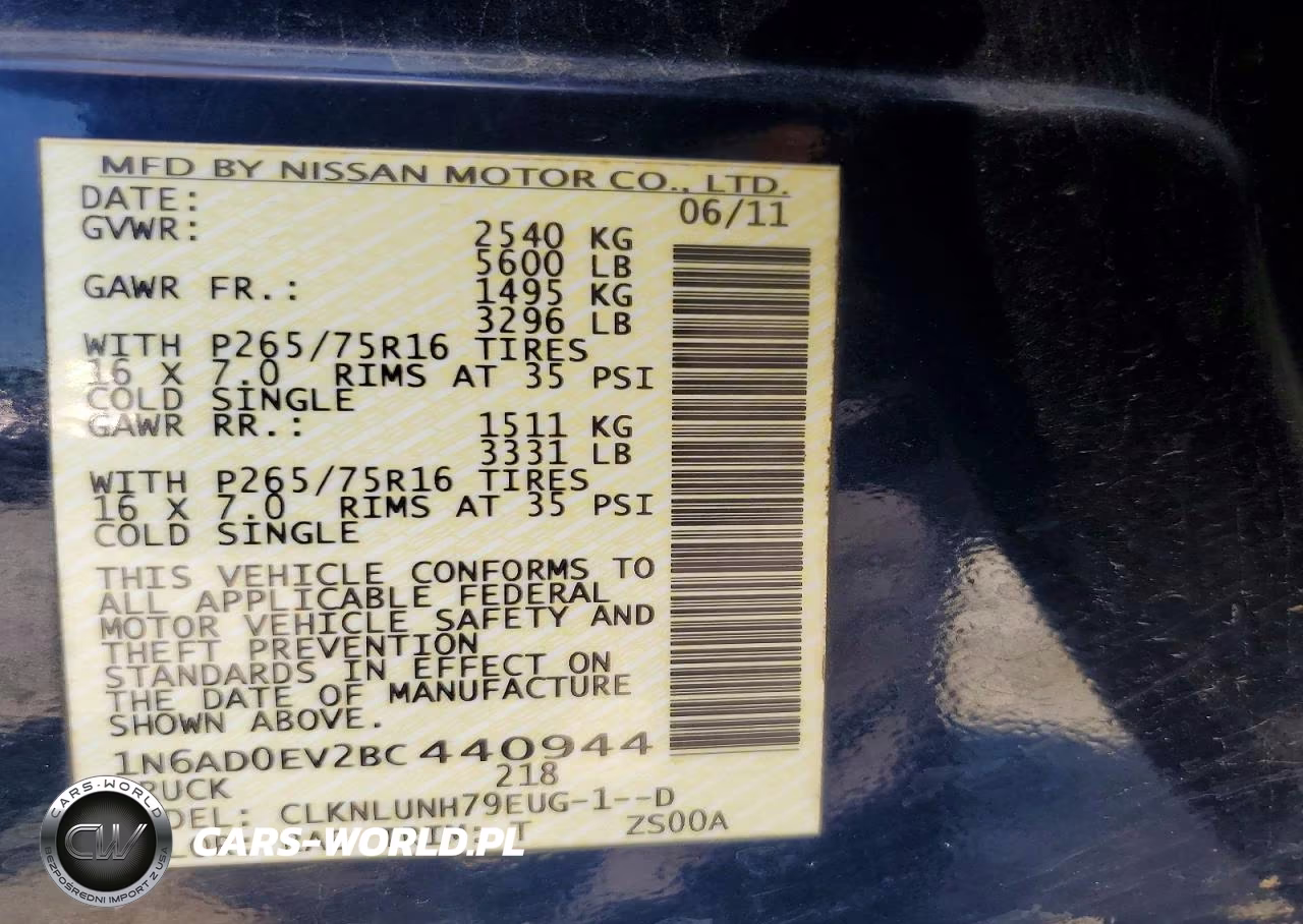 2011 Nissan Frontier S VIN:1N6AD0EV2BC440944 - 12