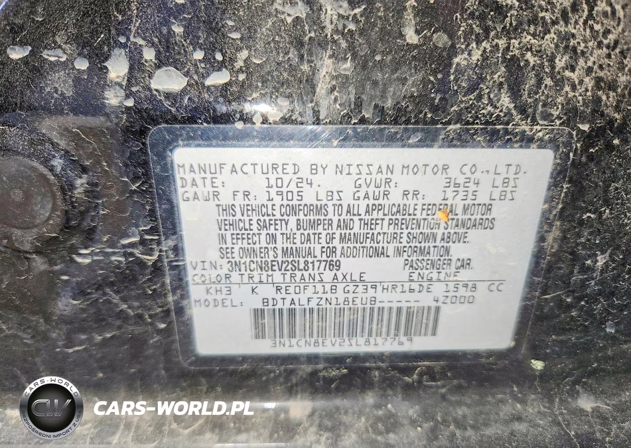 2025 Nissan Versa Sv VIN:3N1CN8EV2SL817769 - 12