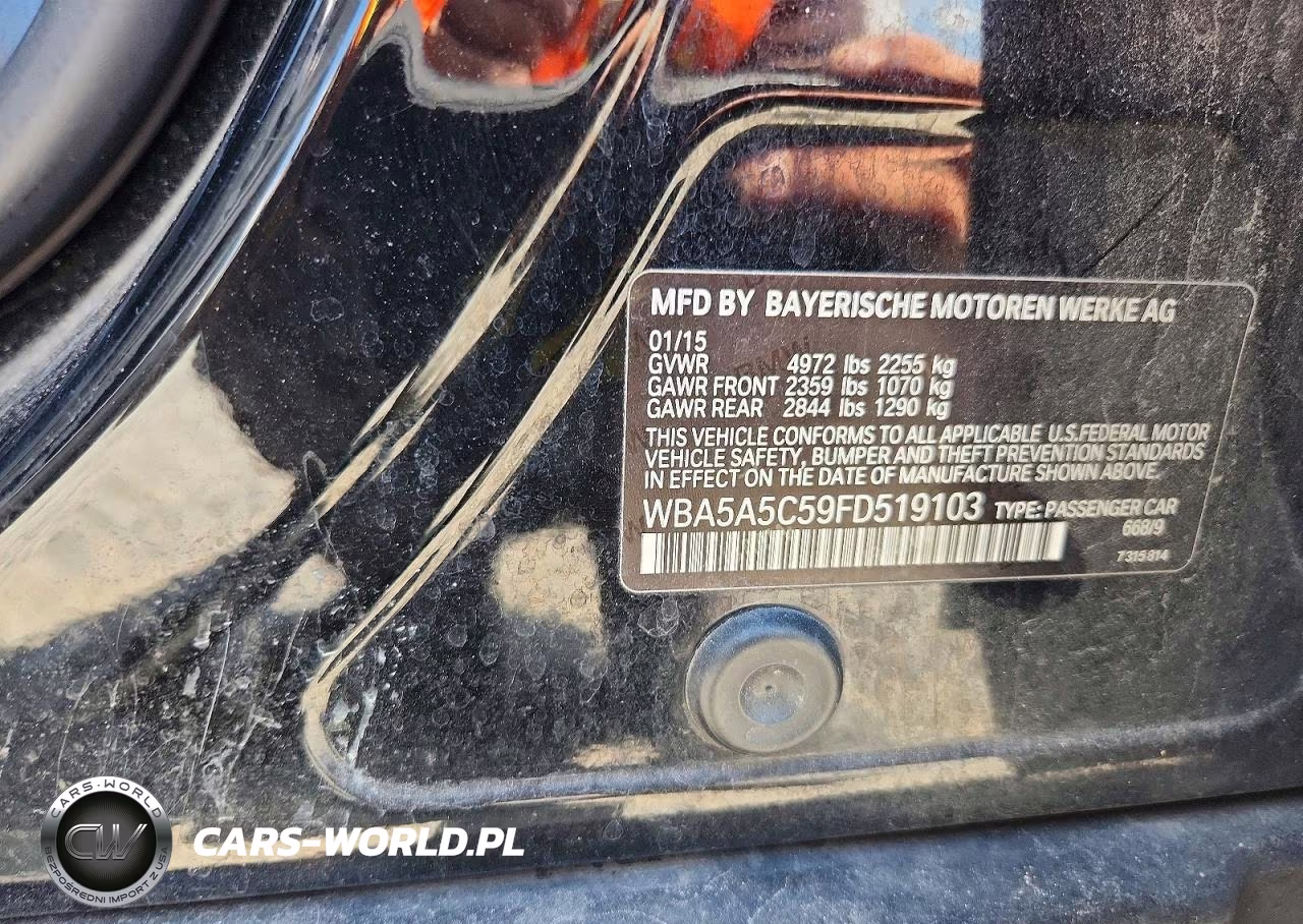 2015 BMW 528 I VIN:WBA5A5C59FD519103 - 12