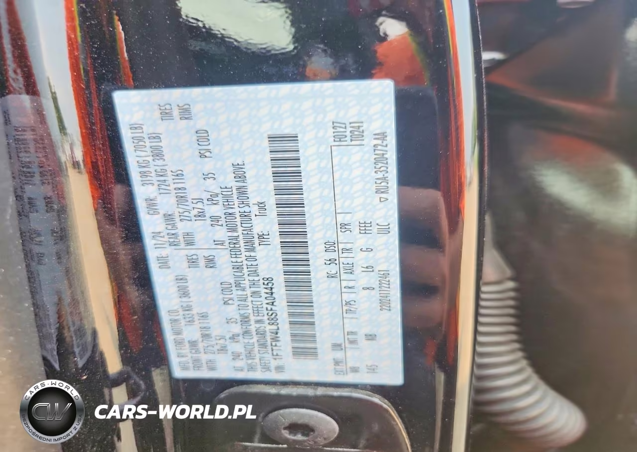 2025 Ford F150 Tremor VIN:1FTFW4L88SFA04458 - 12