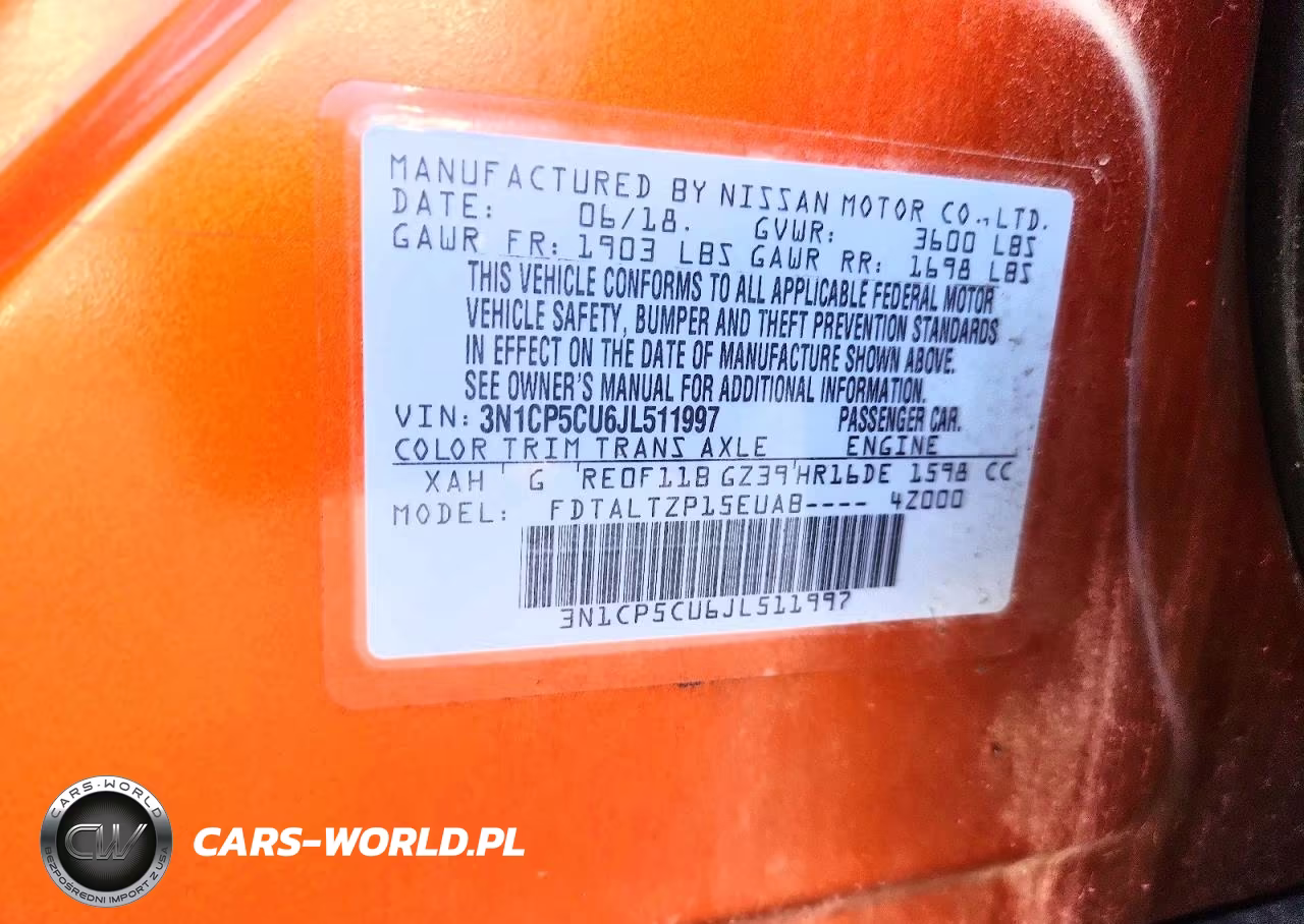 2018 Nissan Kicks Sr VIN:3N1CP5CU6JL511997 - 13