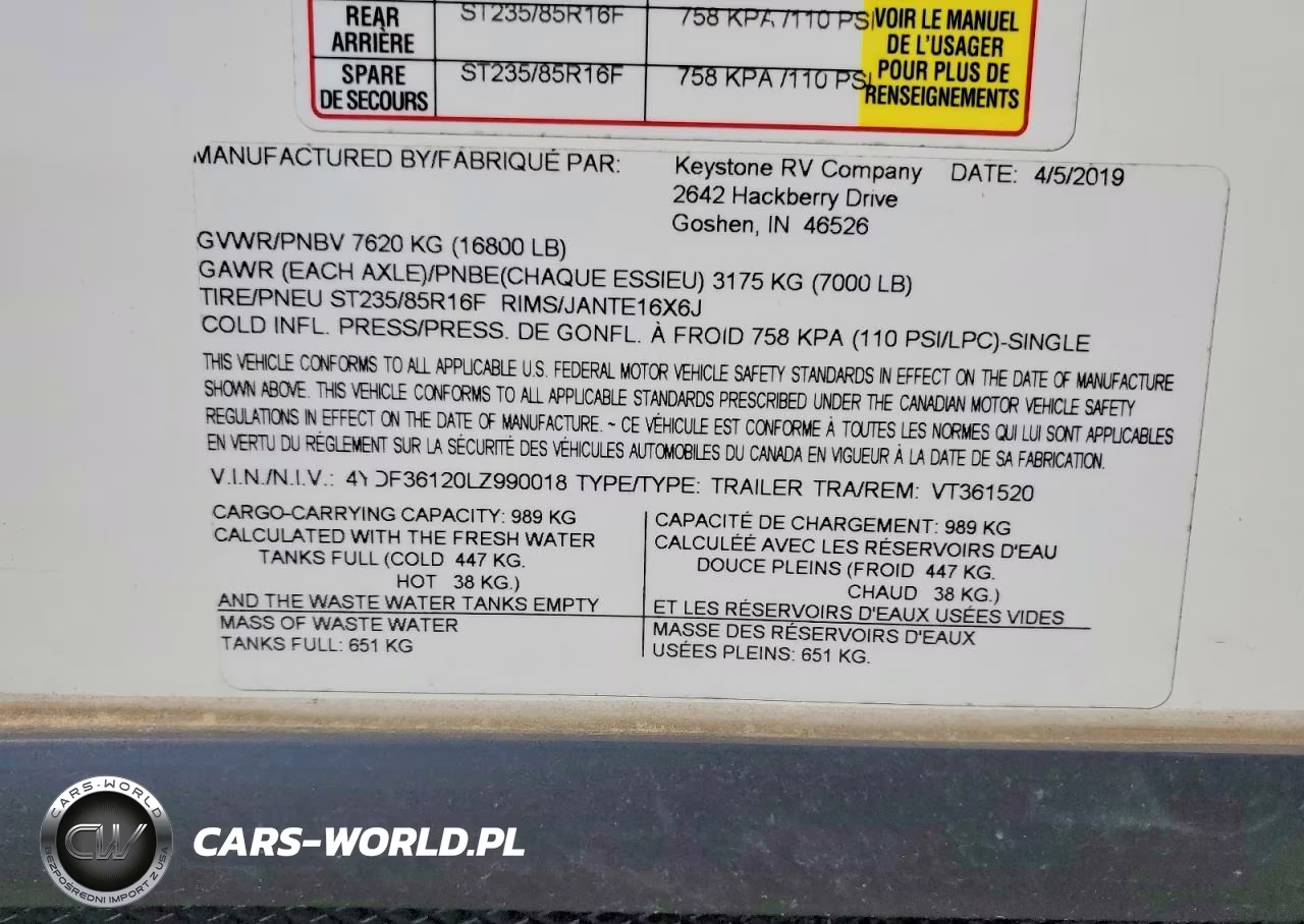2020 Keystone Voltage Camper VIN:4YDF36120LZ990018 - 10