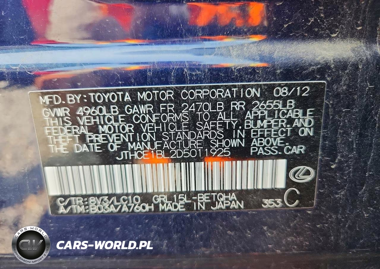 2013 Lexus Gs 350 VIN:JTHCE1BL2D5011925 - 13