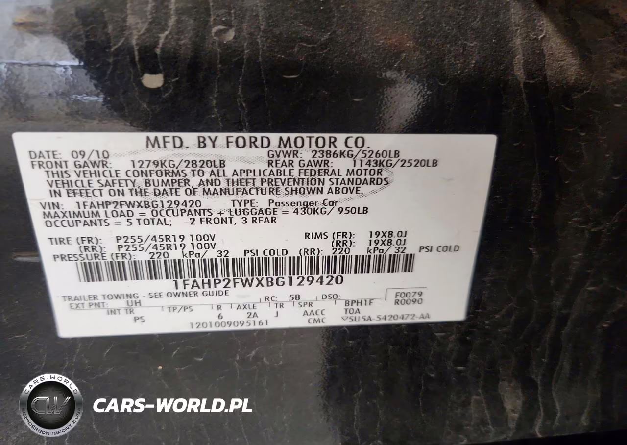 2011 Ford Taurus Limited VIN:1FAHP2FWXBG129420 - 12