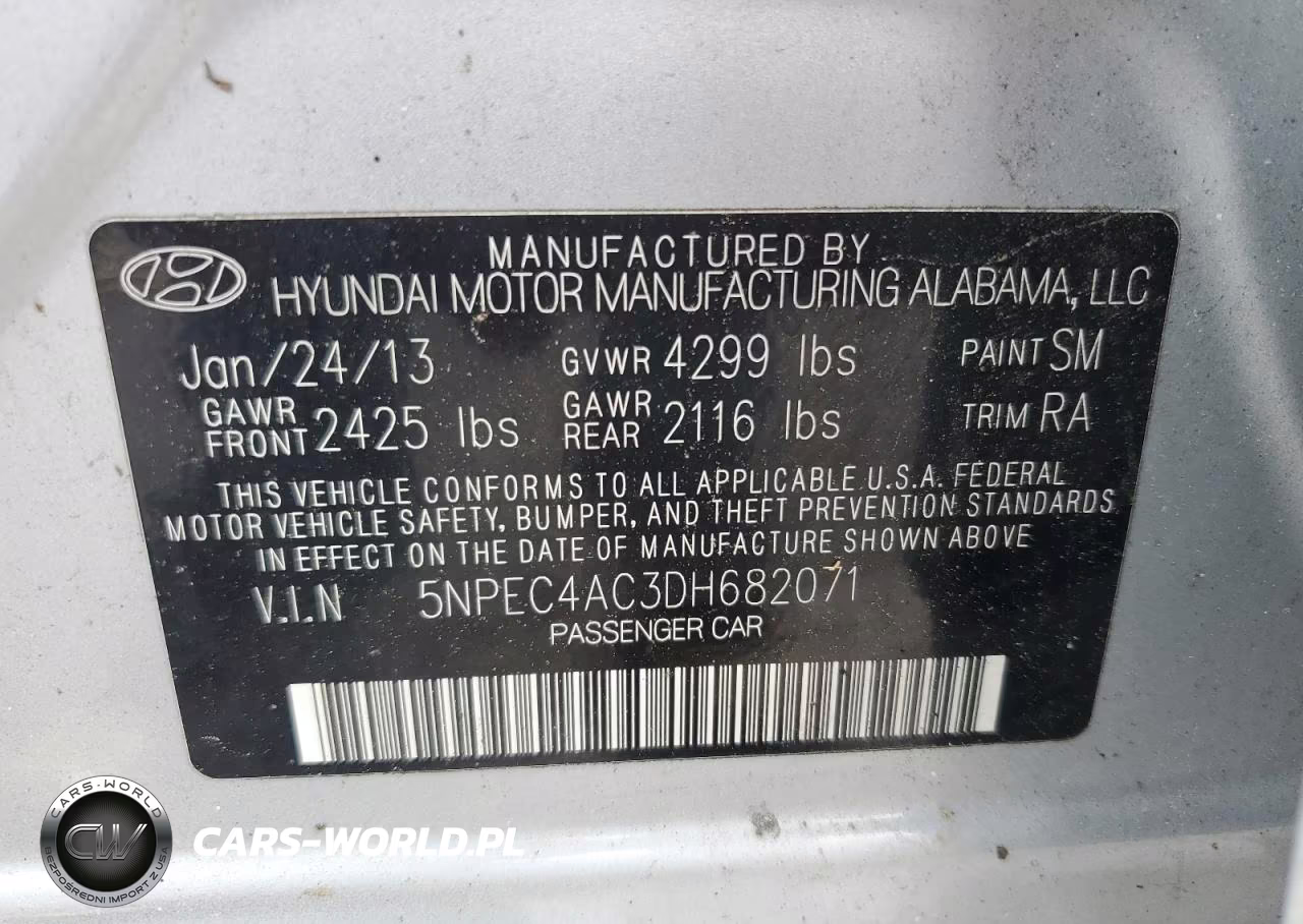 2013 Hyundai Sonata Limited VIN:5NPEC4AC3DH682071 - 12