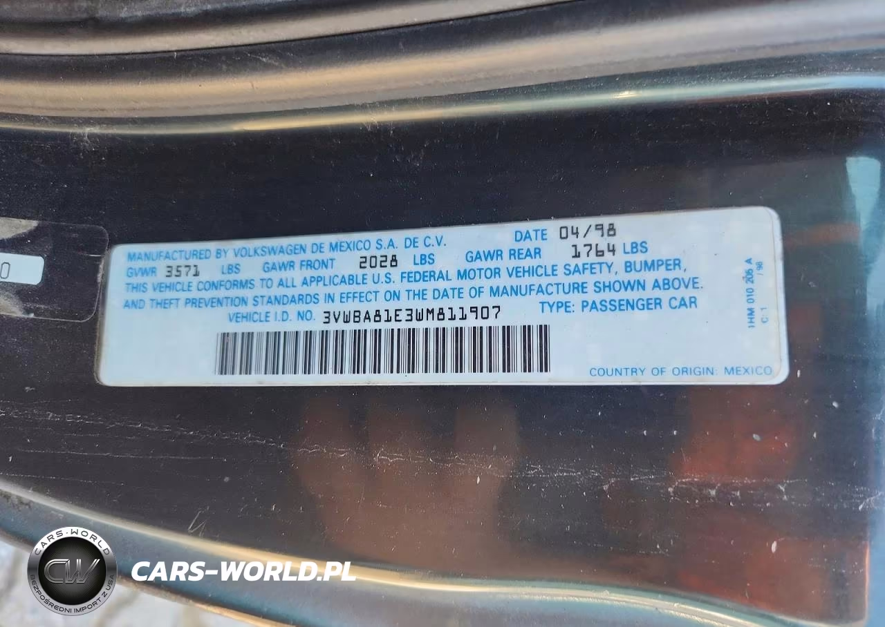 1998 Volkswagen Cabrio Gls VIN:3VWBA81E3WM811907 - 12