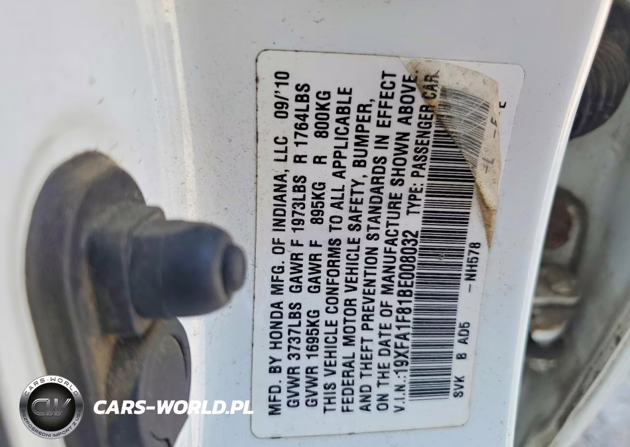 2011 Honda Civic Ex VIN:19XFA1F81BE008032 - 12