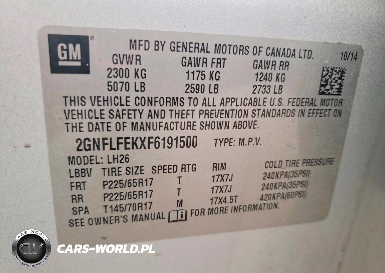 2015 Chevrolet Equinox Lt VIN:2GNFLFEKXF6191500 - 12