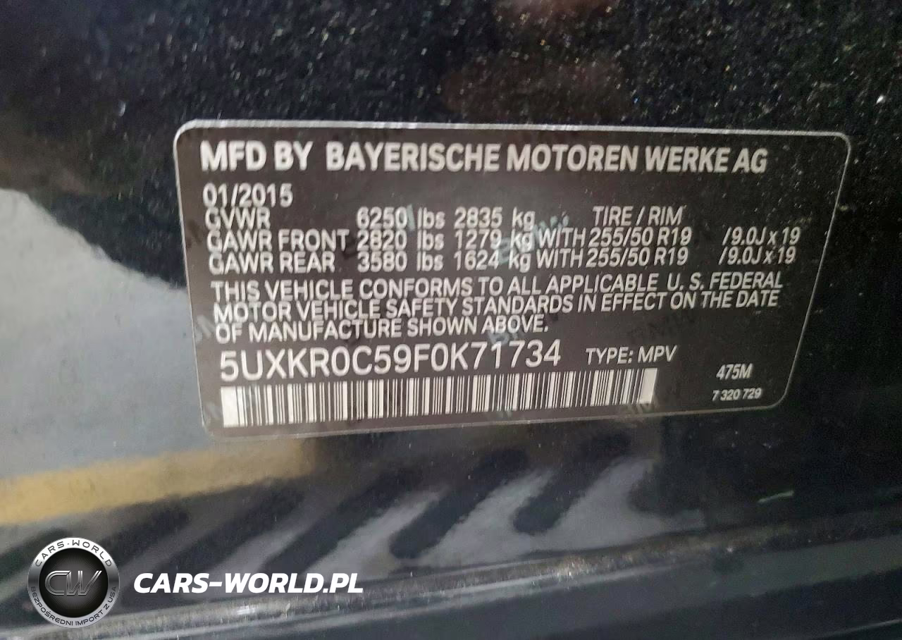 2015 BMW X5 xDrive35I VIN:5UXKR0C59F0K71734 - 12