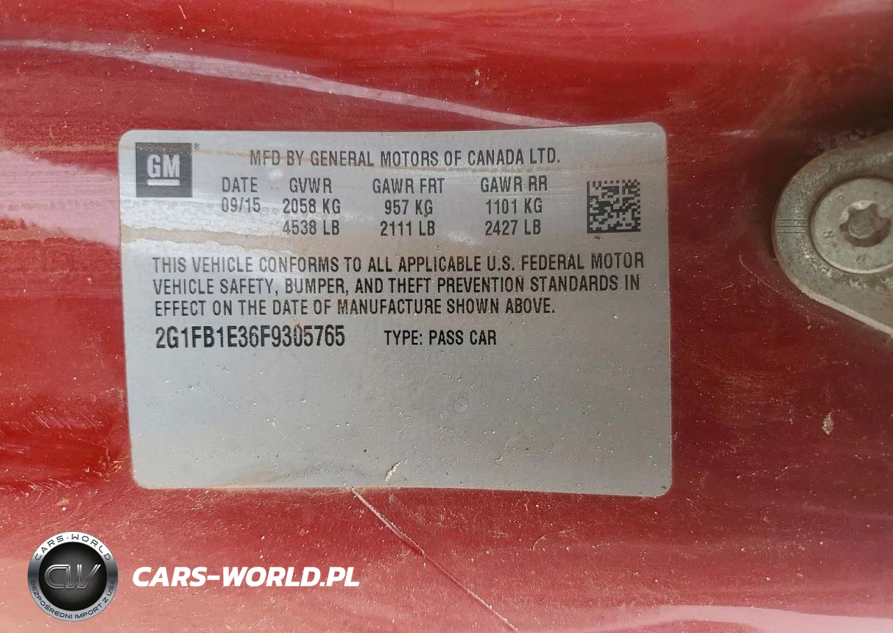 2015 Chevrolet Camaro Ls VIN:2G1FB1E36F9305765 - 13