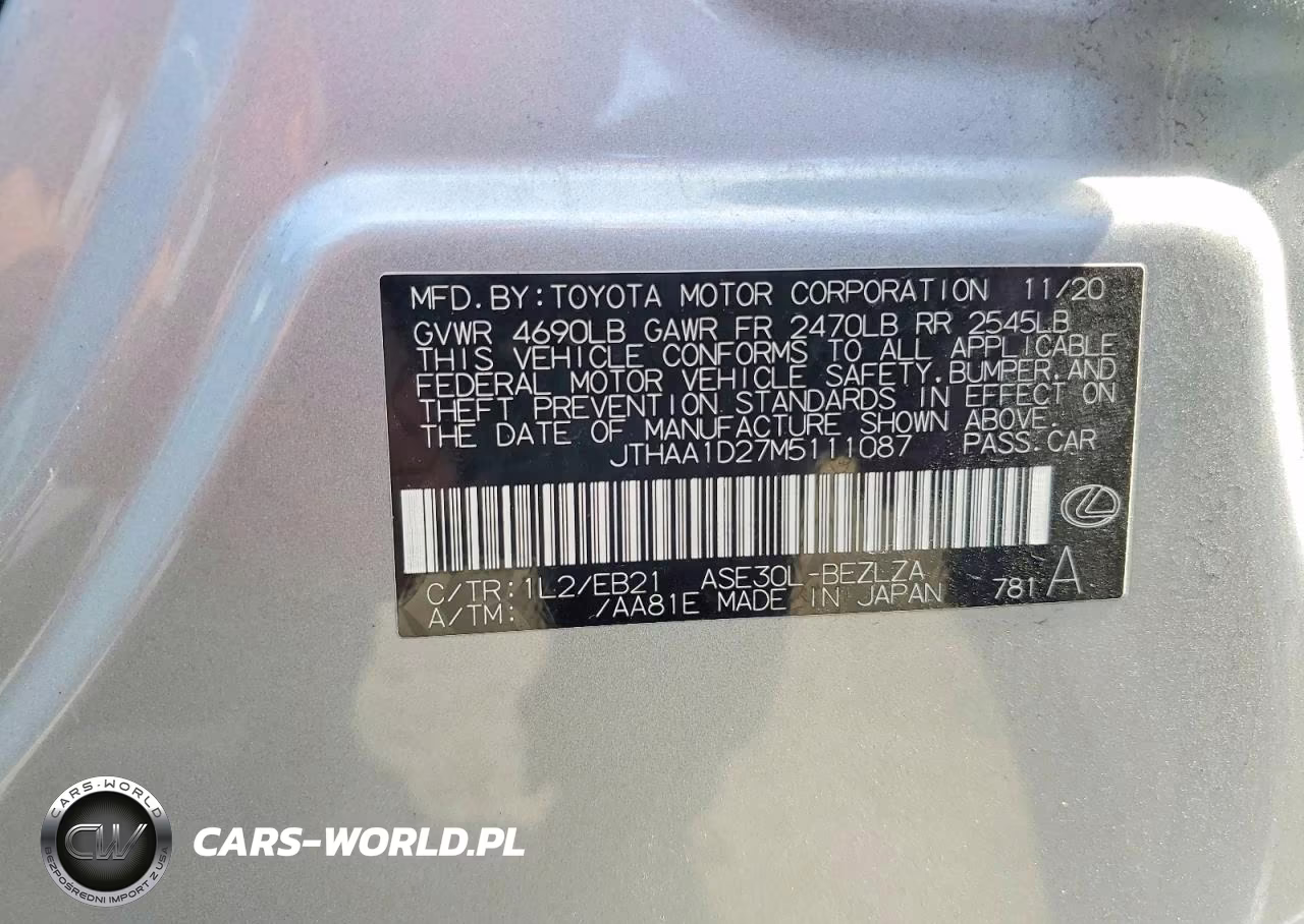 2021 Lexus Is 300 VIN:JTHAA1D27M5111087 - 12