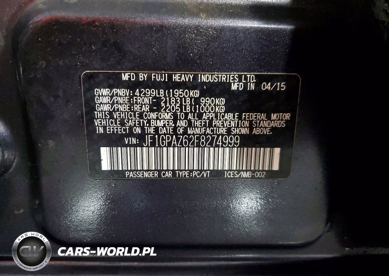 2015 Subaru Impreza Sport Limited VIN:JF1GPAZ62F8274999 - 12