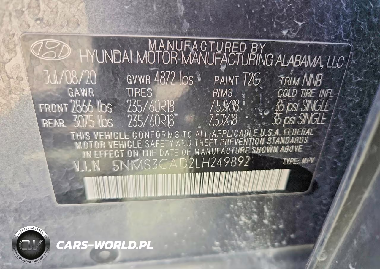 2020 Hyundai Santa Fe Sel VIN:5NMS3CAD2LH249892 - 12