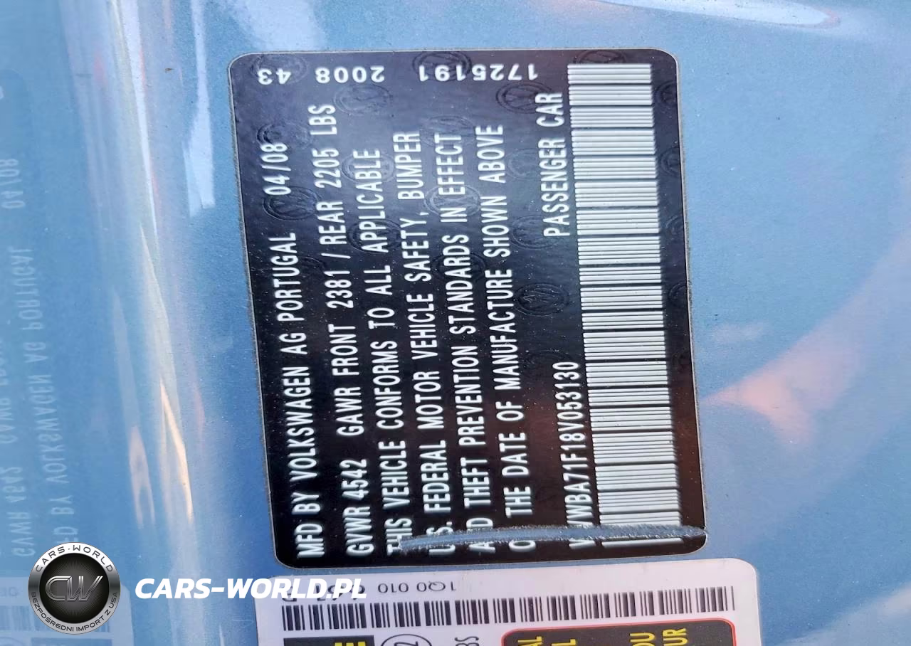 2008 Volkswagen Eos Turbo VIN:WVWBA71F18V053130 - 12