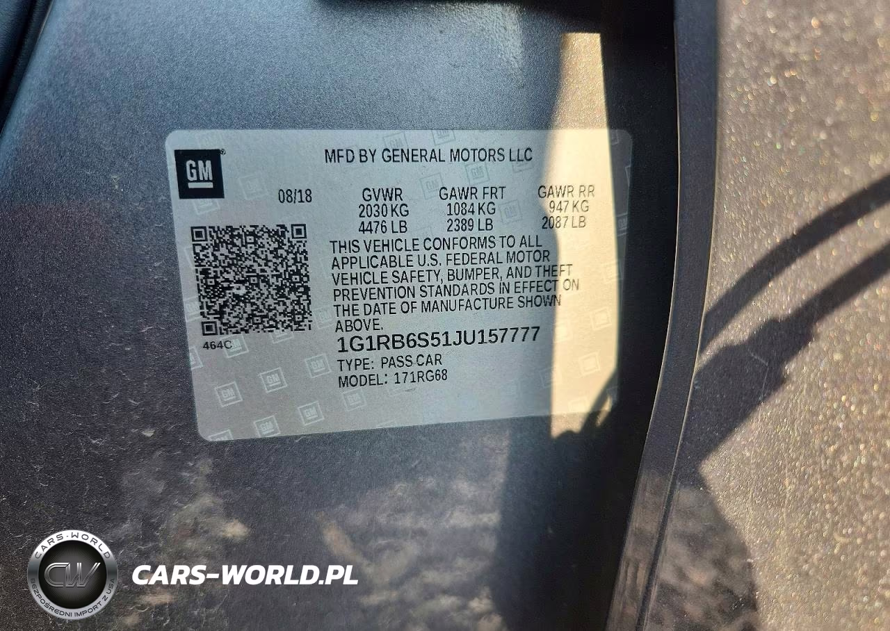 2018 Chevrolet Volt Premier VIN:1G1RB6S51JU157777 - 12