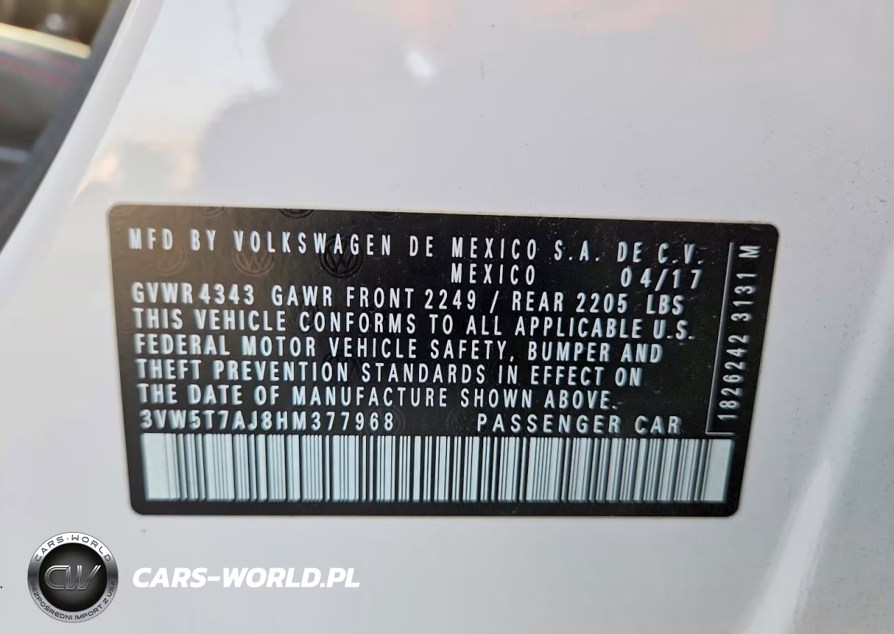2017 Volkswagen Jetta Gli VIN:3VW5T7AJ8HM377968 - 12