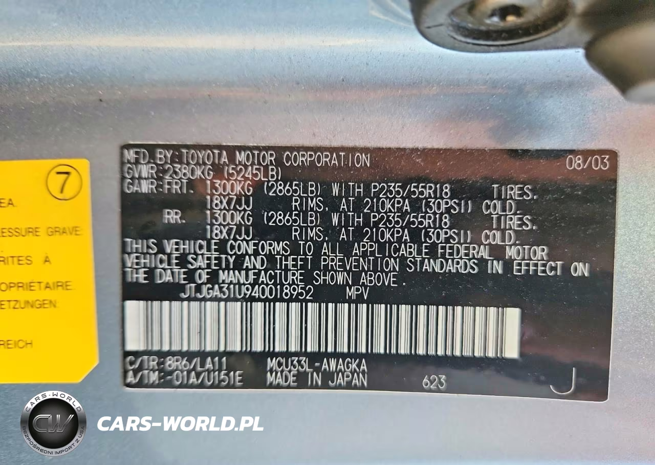 2004 Lexus Rx 330 VIN:JTJGA31U940018952 - 13