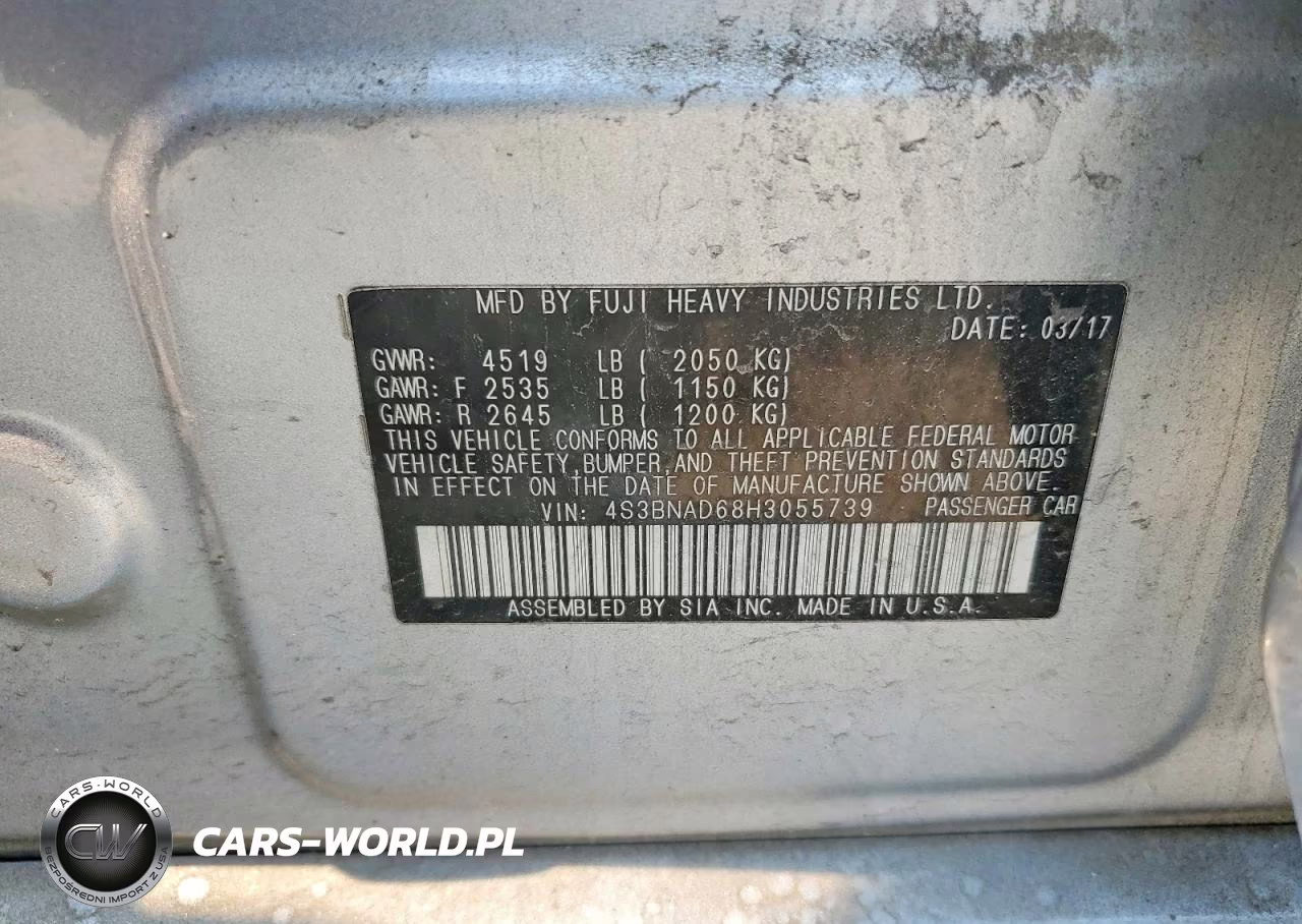 2017 Subaru Legacy 2.5I Premium VIN:4S3BNAD68H3055739 - 12