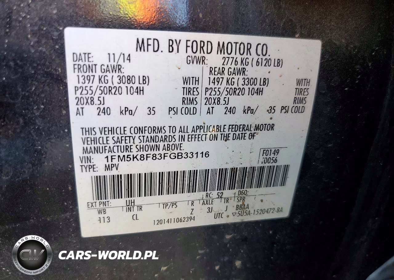 2015 Ford Explorer Limited VIN:1FM5K8F83FGB33116 - 13