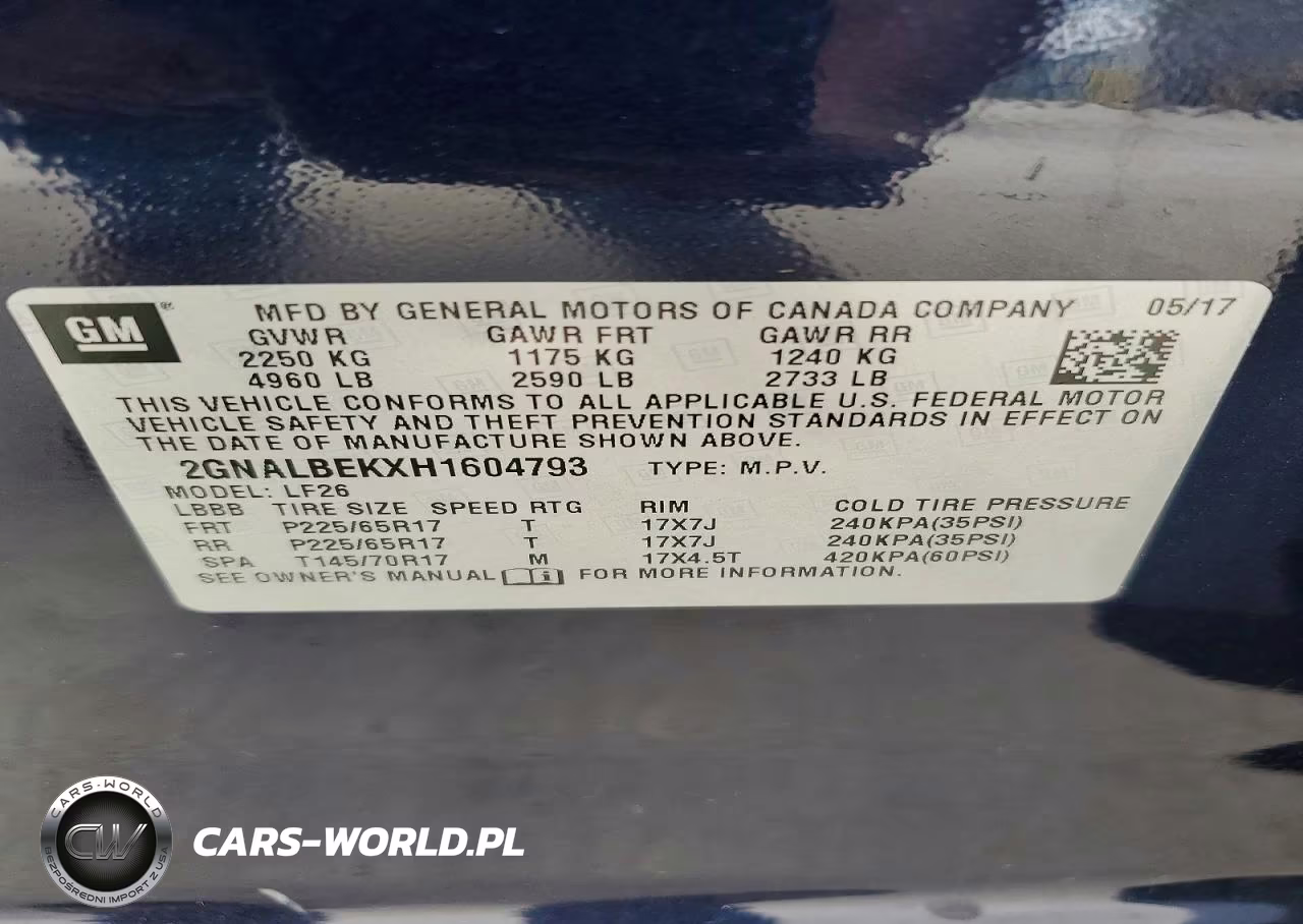 2017 Chevrolet Equinox Ls VIN:2GNALBEKXH1604793 - 13