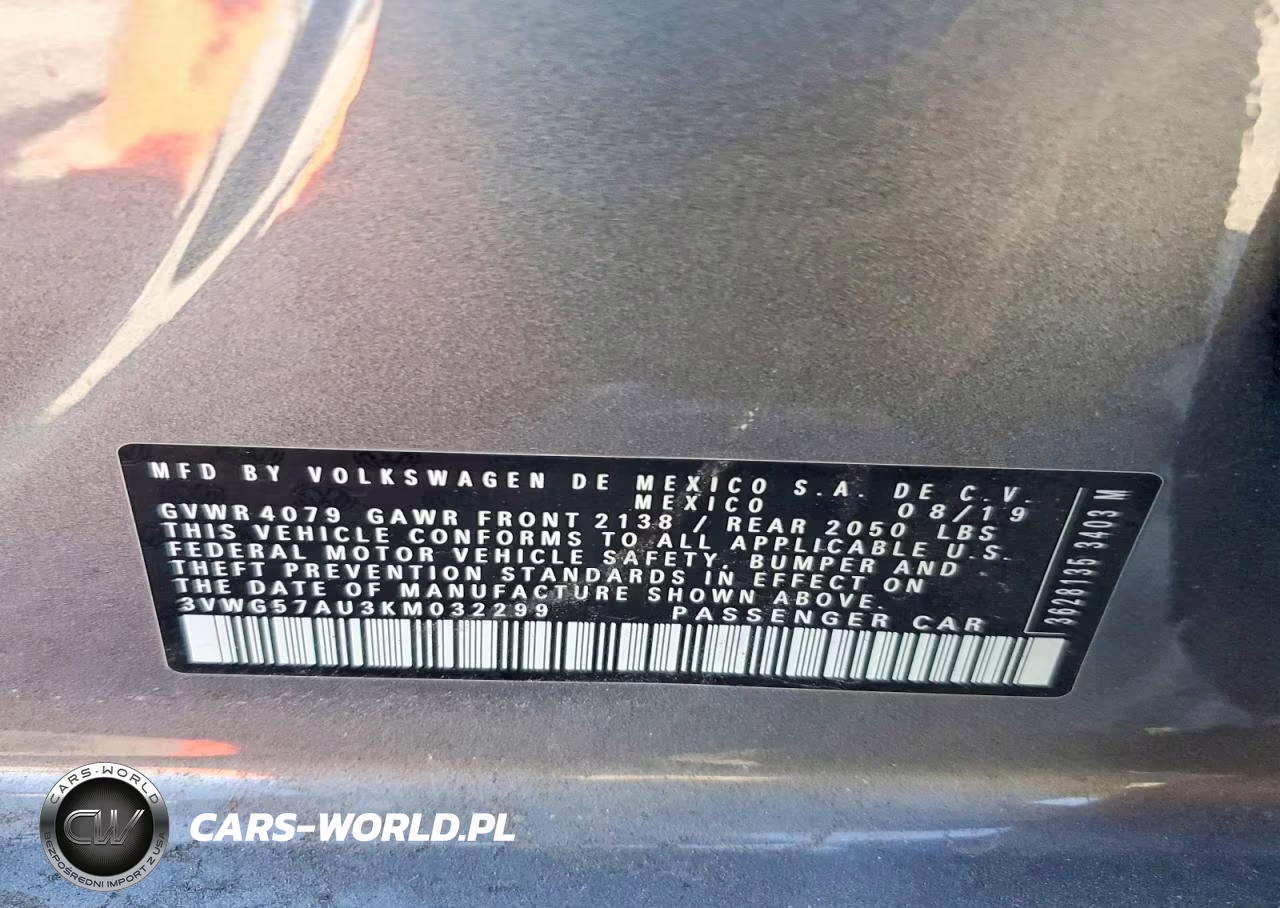 2019 Volkswagen Golf S VIN:3VWG57AU3KM032299 - 12