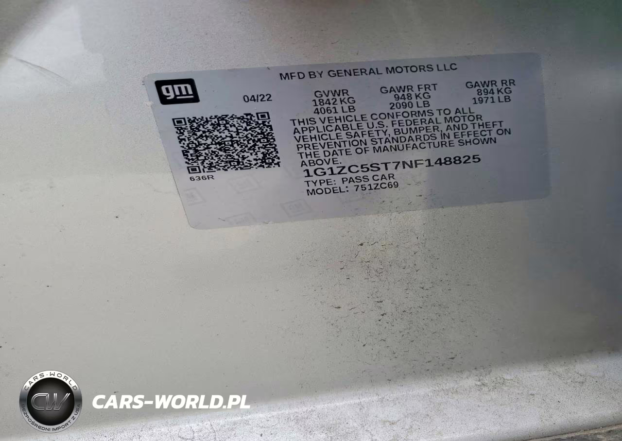 2022 Chevrolet Malibu Ls VIN:1G1ZC5ST7NF148825 - 12