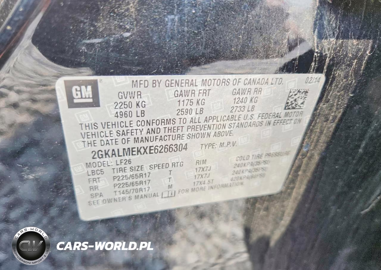 2014 GMC Terrain Sle VIN:2GKALMEKXE6266304 - 14