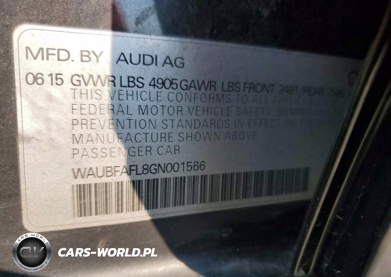 2016 Audi A4 Premium S-Line VIN:WAUBFAFL8GN001566 - 12