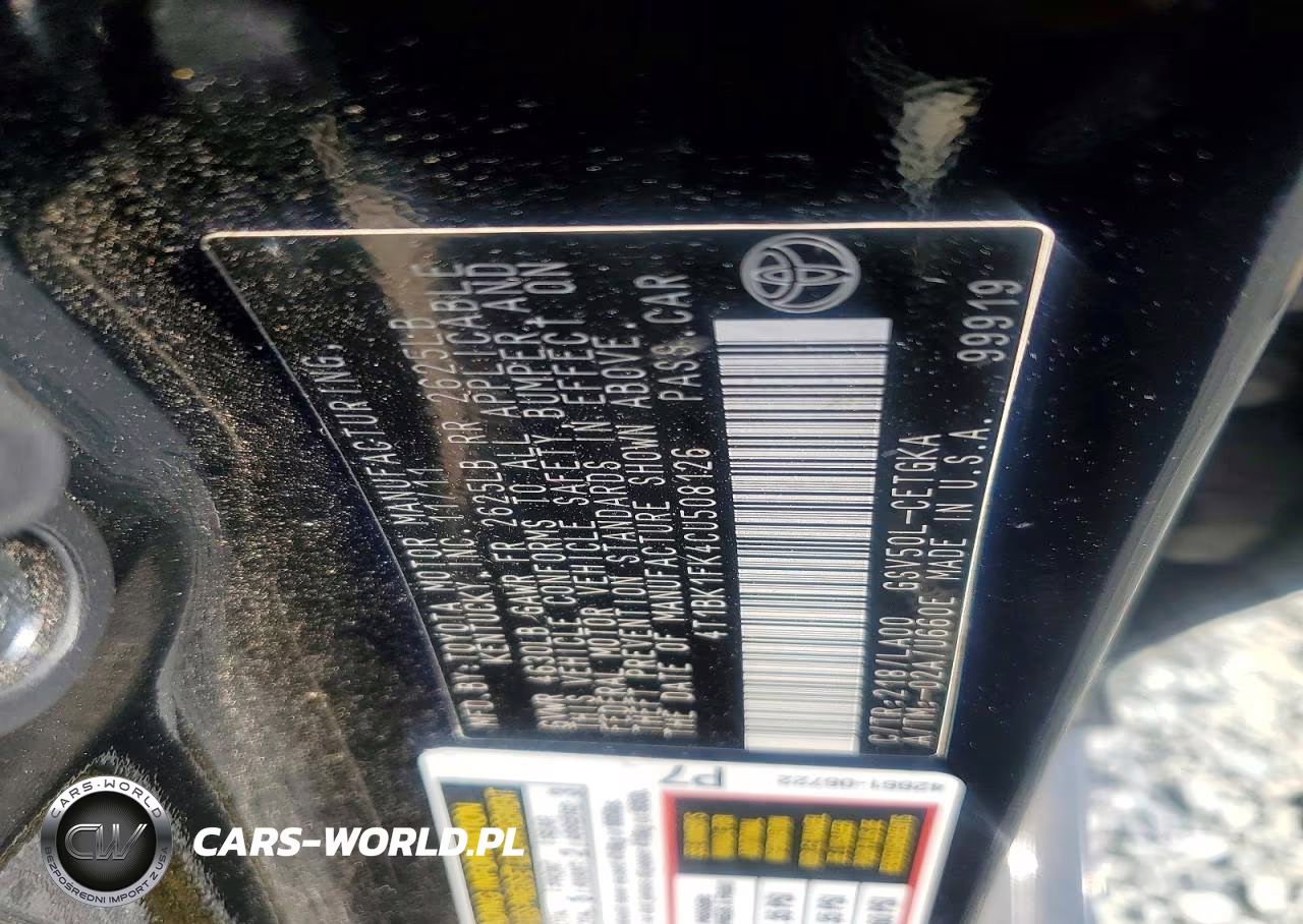 2012 Toyota Camry Xle V6 VIN:4T1BK1FK4CU508126 - 12