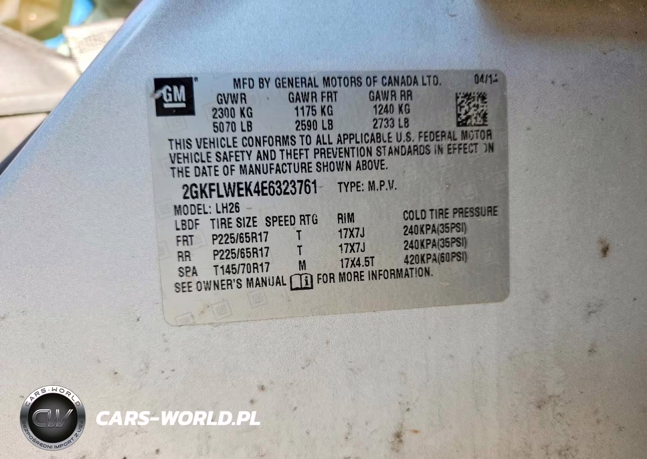 2014 GMC Terrain Sle VIN:2GKFLWEK4E6323761 - 12