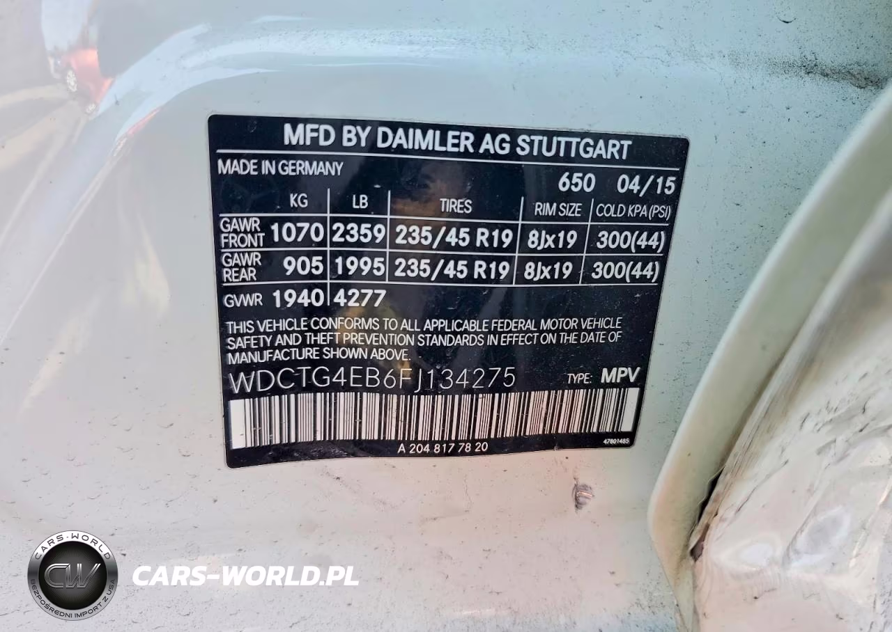 2015 Mercedes-Benz Gla 250 VIN:WDCTG4EB6FJ134275 - 13