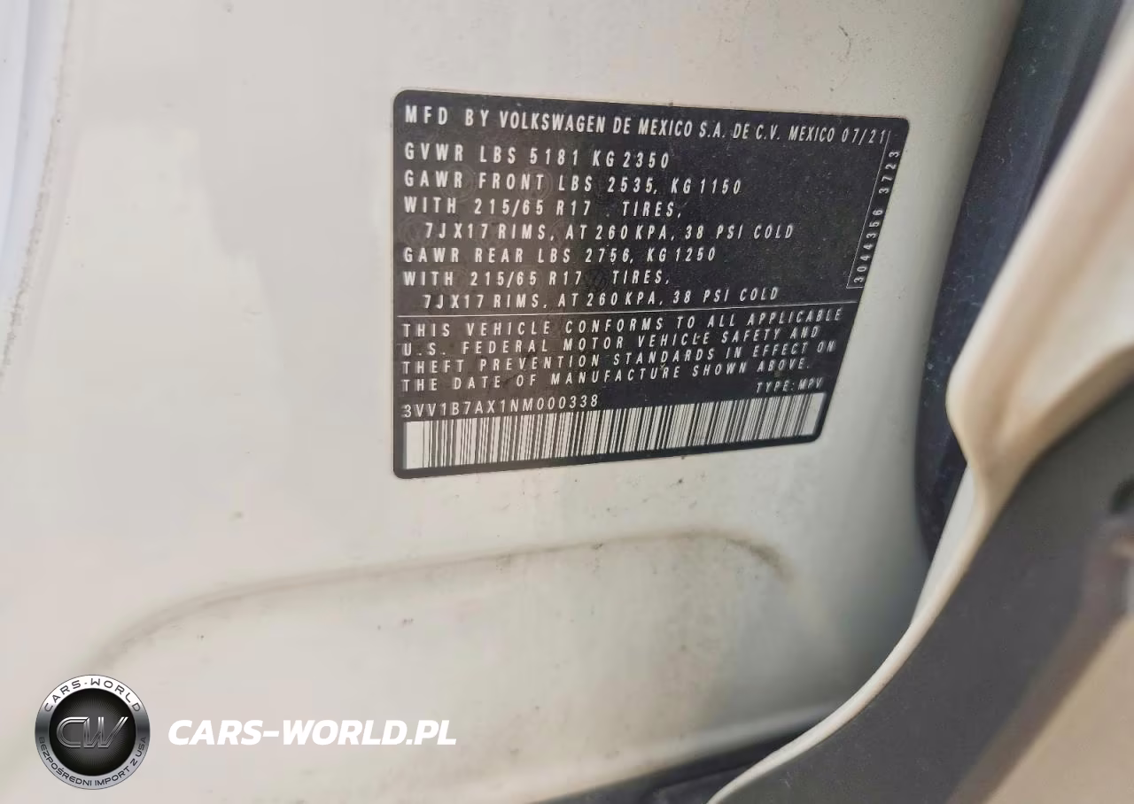2022 Volkswagen Tiguan S VIN:3VV1B7AX1NM000338 - 13