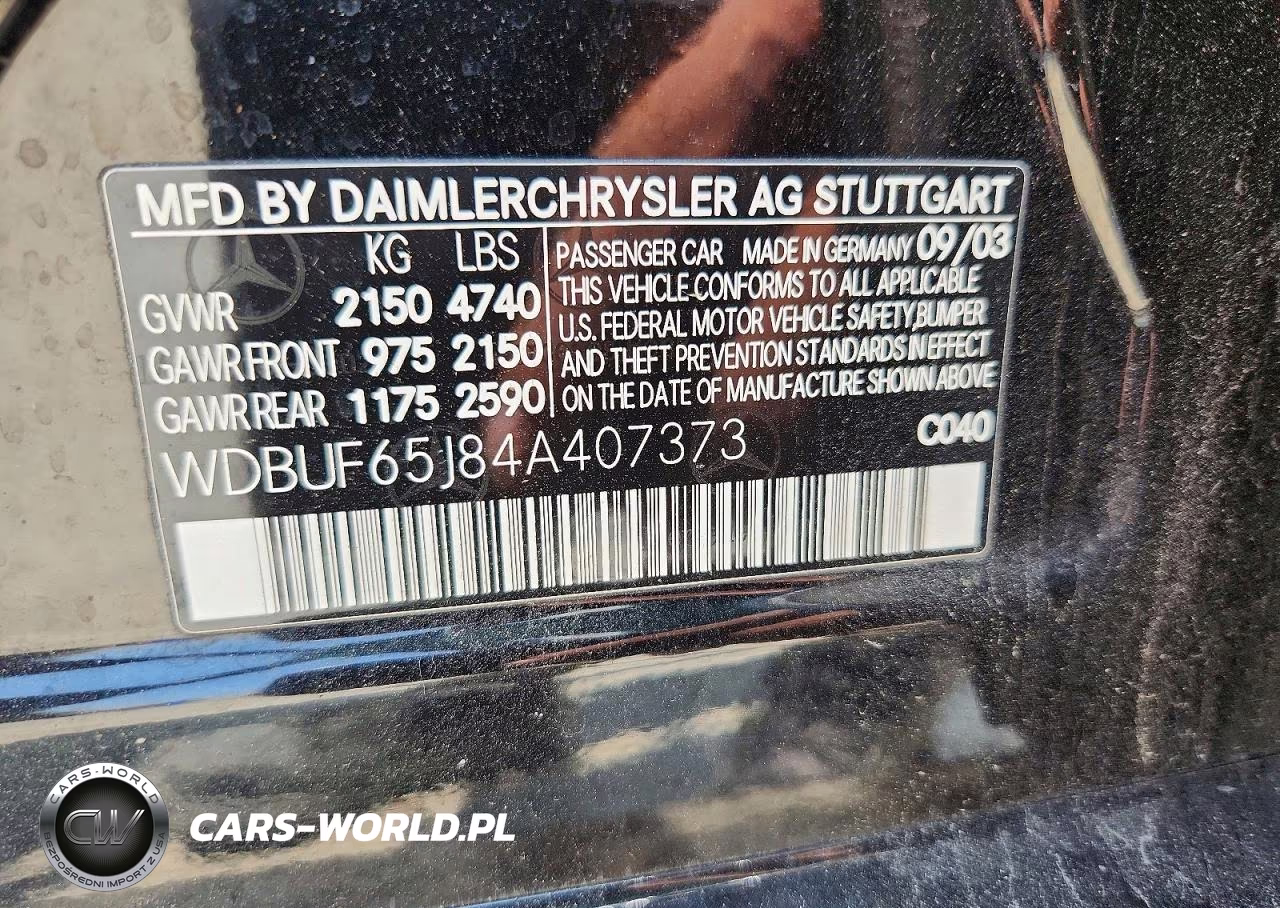 2004 Mercedes-Benz E 320 VIN:WDBUF65J84A407373 - 13