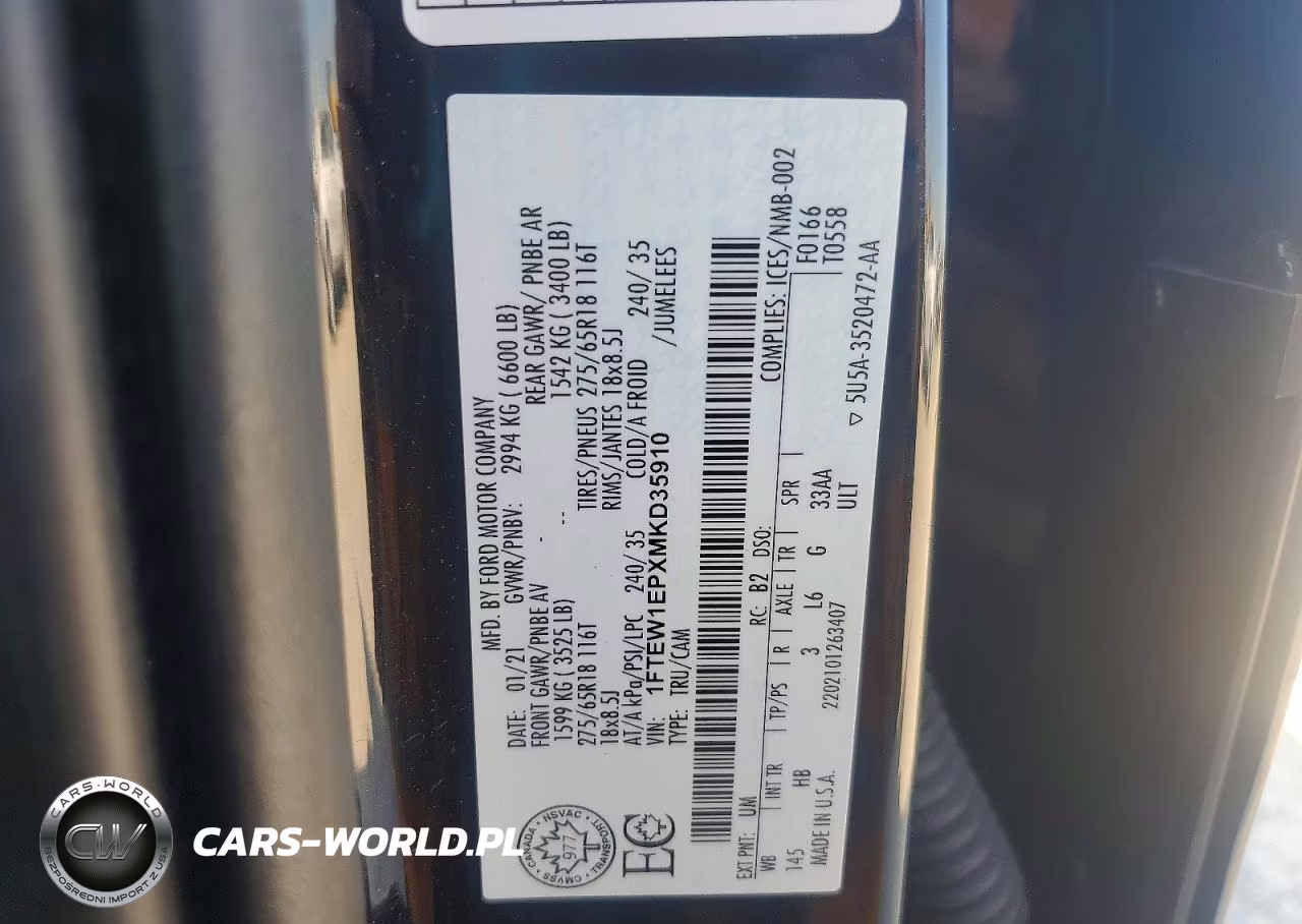 2021 Ford F150 Supercrew VIN:1FTEW1EPXMKD35910 - 12