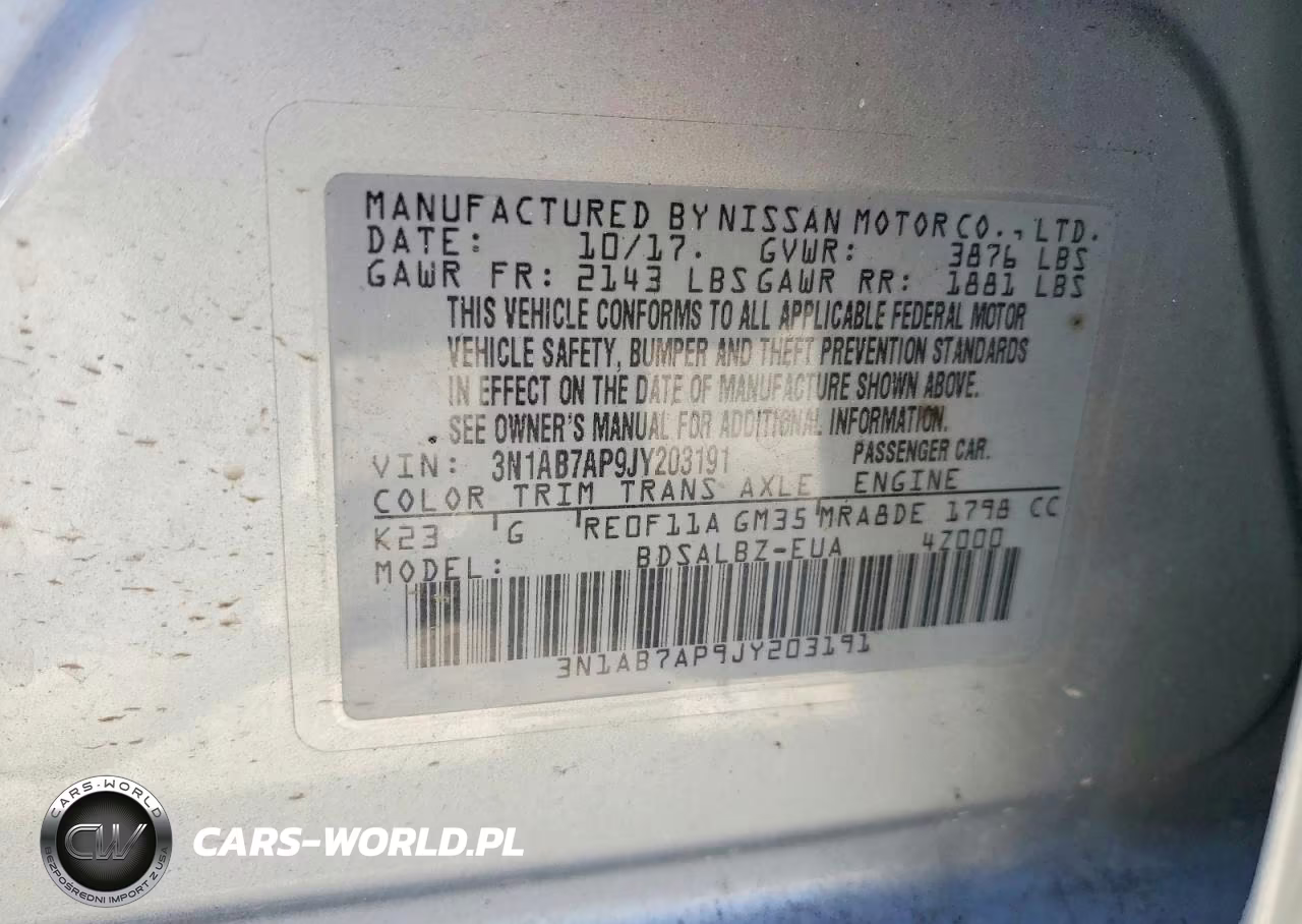 2018 Nissan Sentra S VIN:3N1AB7AP9JY203191 - 12