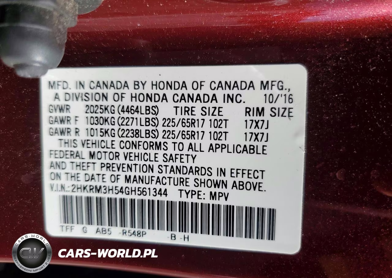 2016 Honda Cr-V Ex VIN:2HKRM3H54GH561344 - 12