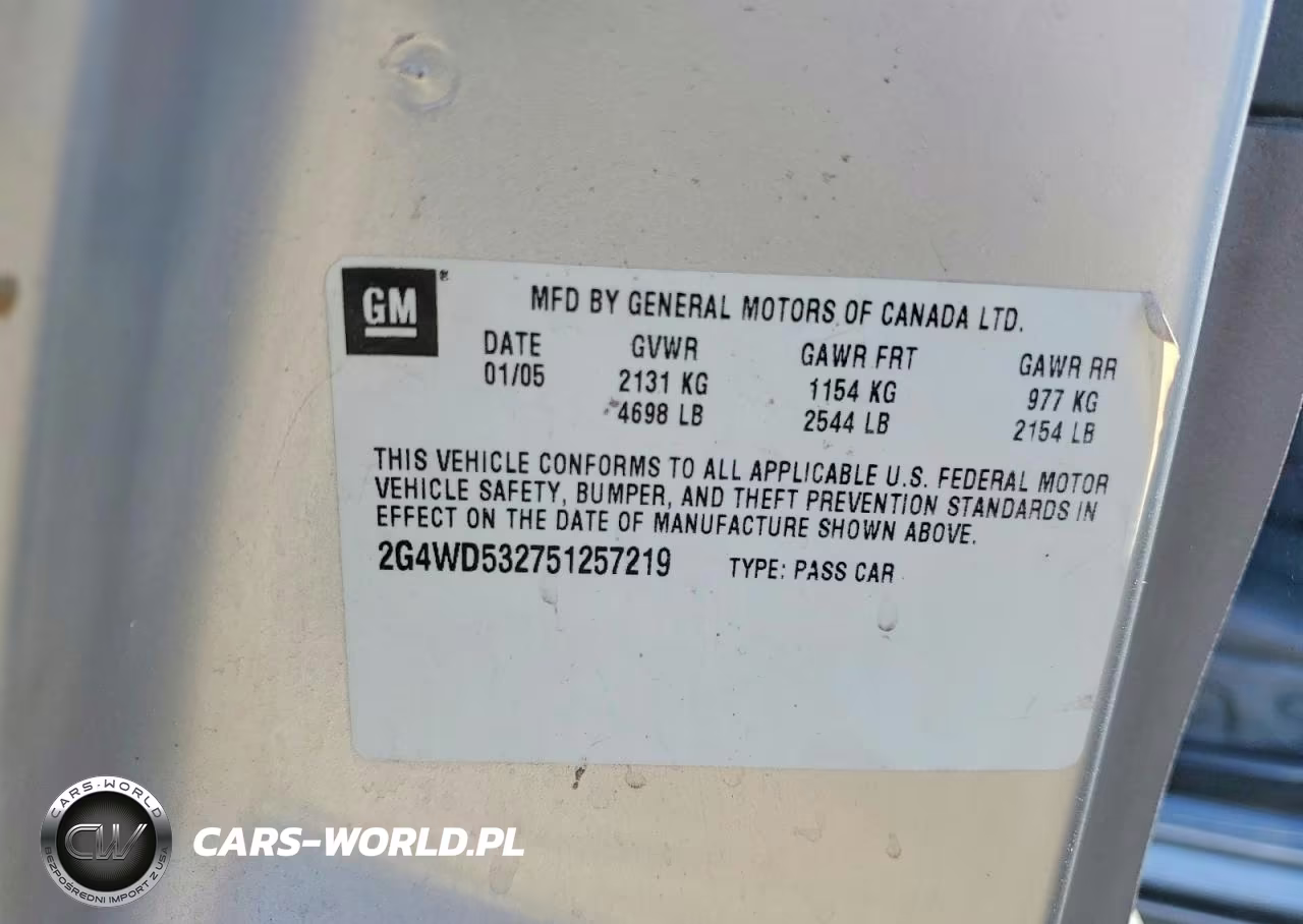 2005 Buick Lacrosse Cxl VIN:2G4WD532751257219 - 13