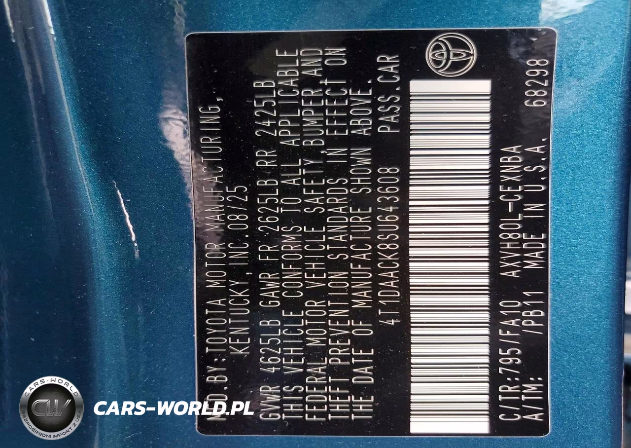 2025 Toyota Camry Le VIN:4T1DAACK8SU643608 - 12