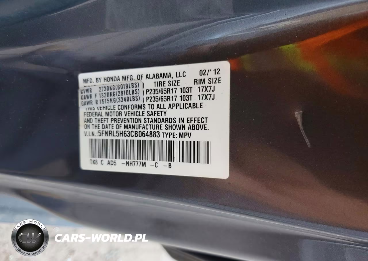 2012 Honda Odyssey Exl VIN:5FNRL5H63CB064883 - 13