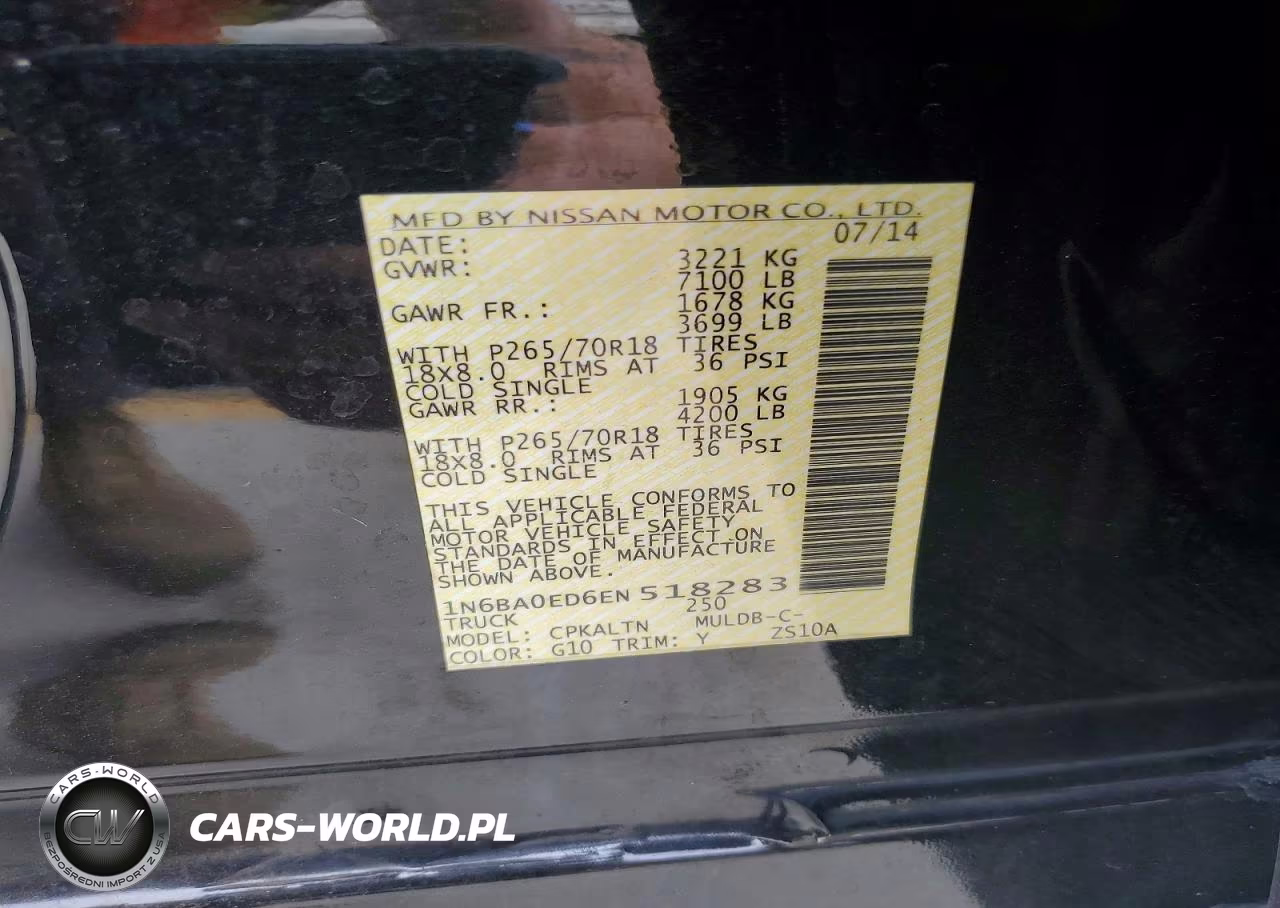 2014 Nissan Titan Sv VIN:1N6BA0ED6EN518283 - 12