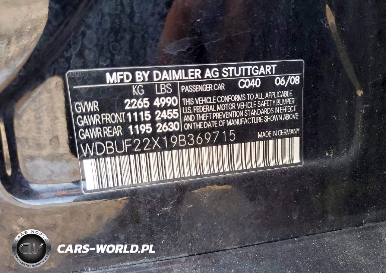 2009 Mercedes-Benz E 320 Cdi VIN:WDBUF22X19B369715 - 12