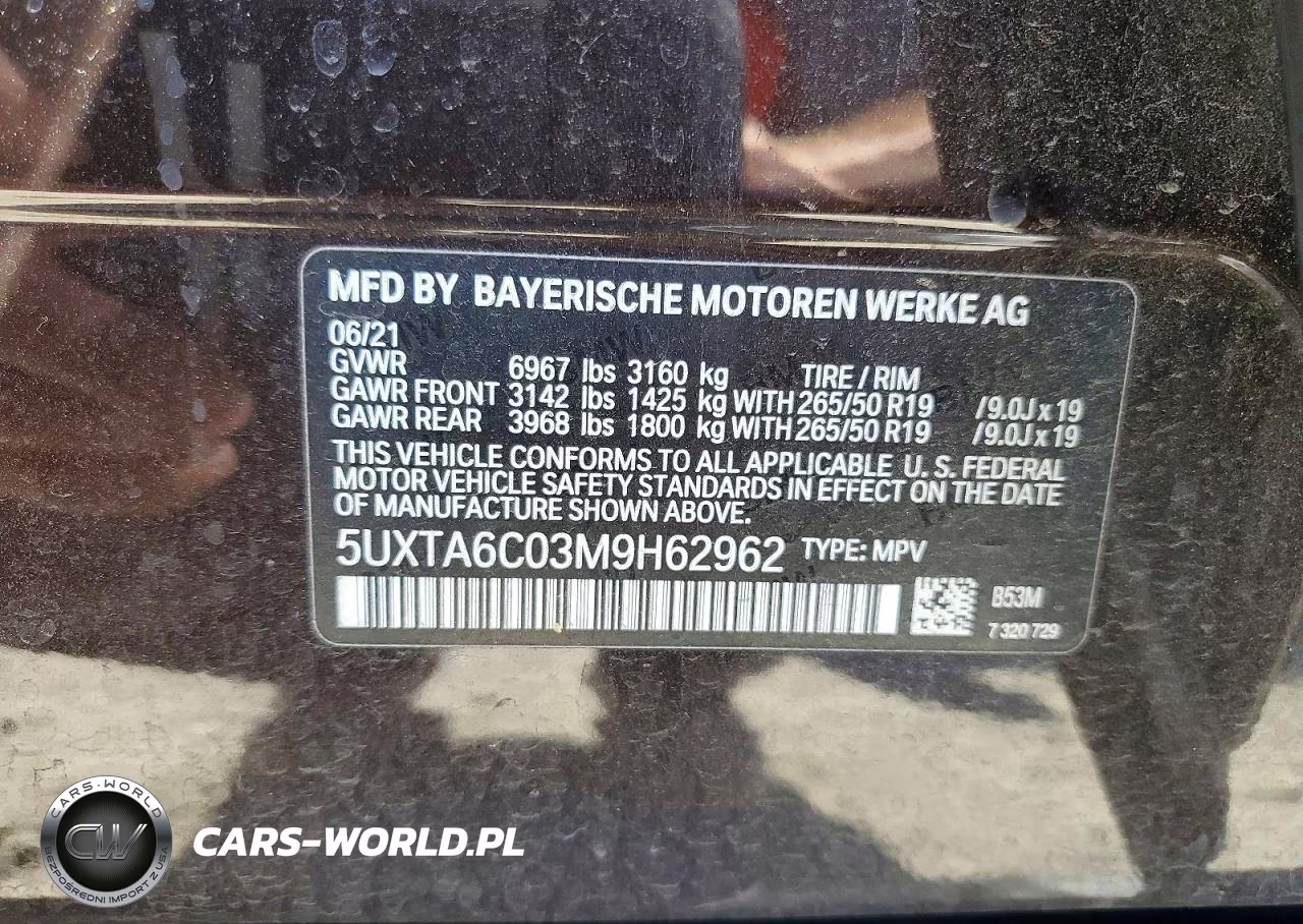 2021 BMW X5 xDrive45E VIN:5UXTA6C03M9H62962 - 13