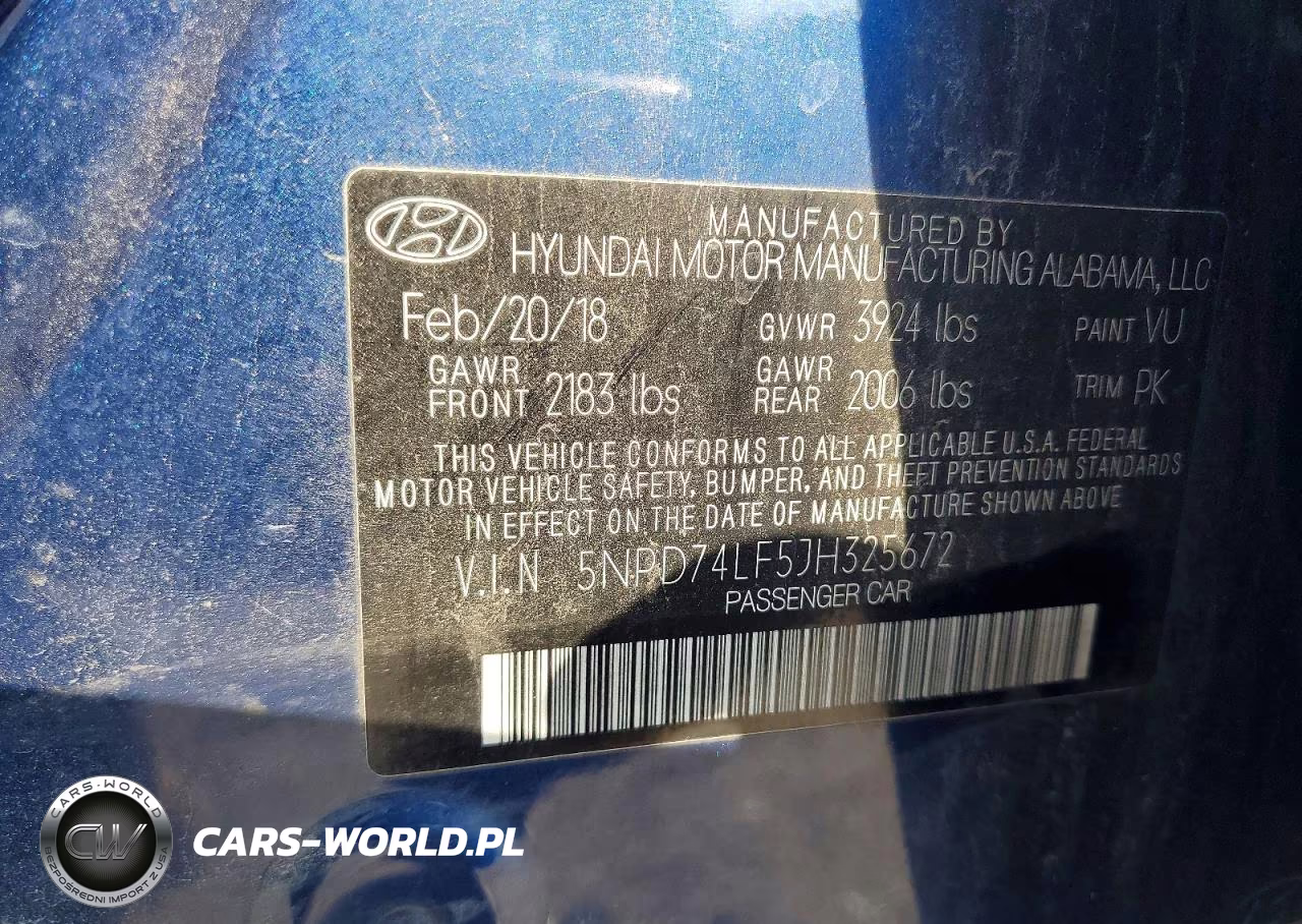 2018 Hyundai Elantra Se VIN:5NPD74LF5JH325672 - 12