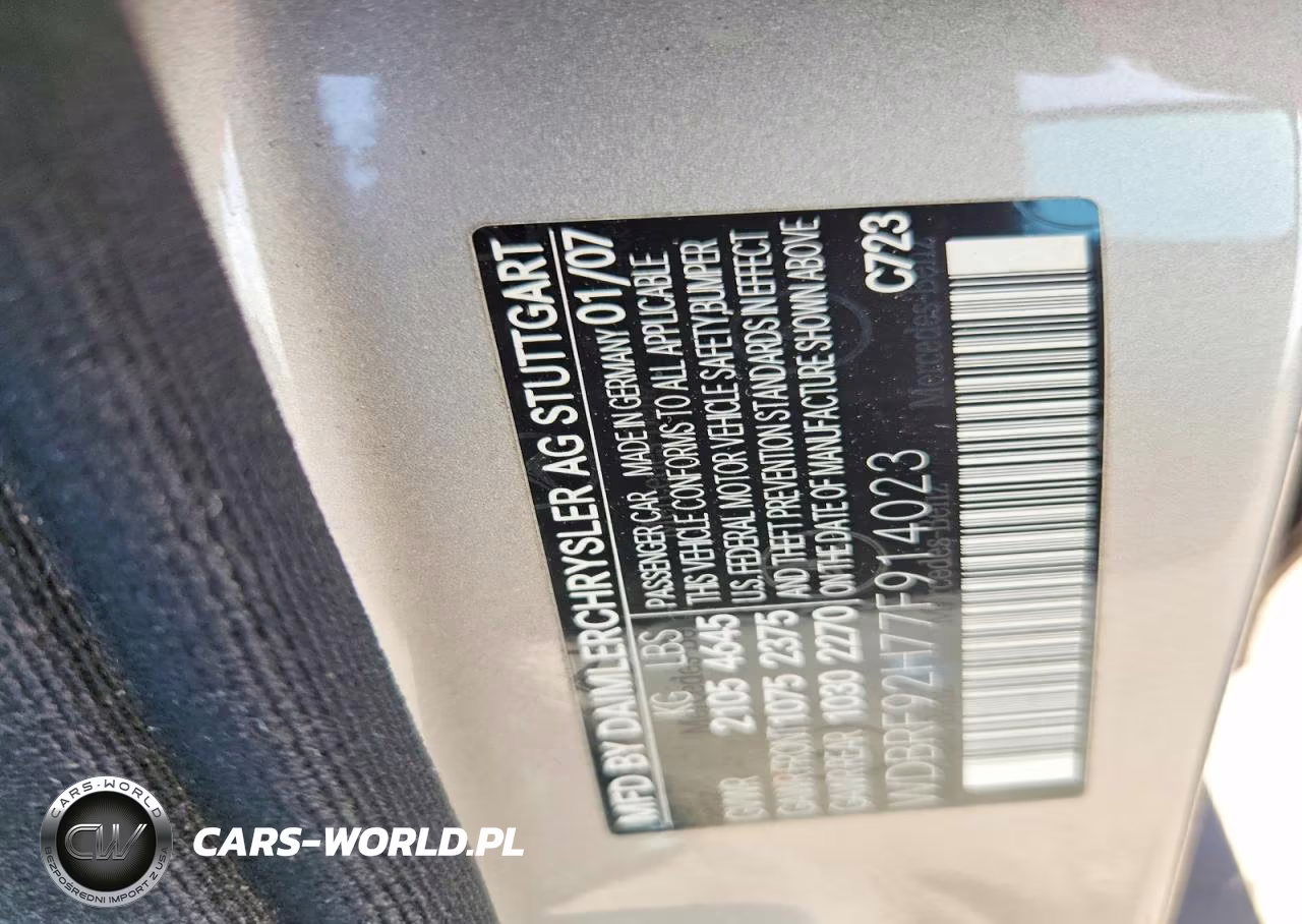 2007 Mercedes-Benz C 280 4Matic VIN:WDBRF92H77F914023 - 12