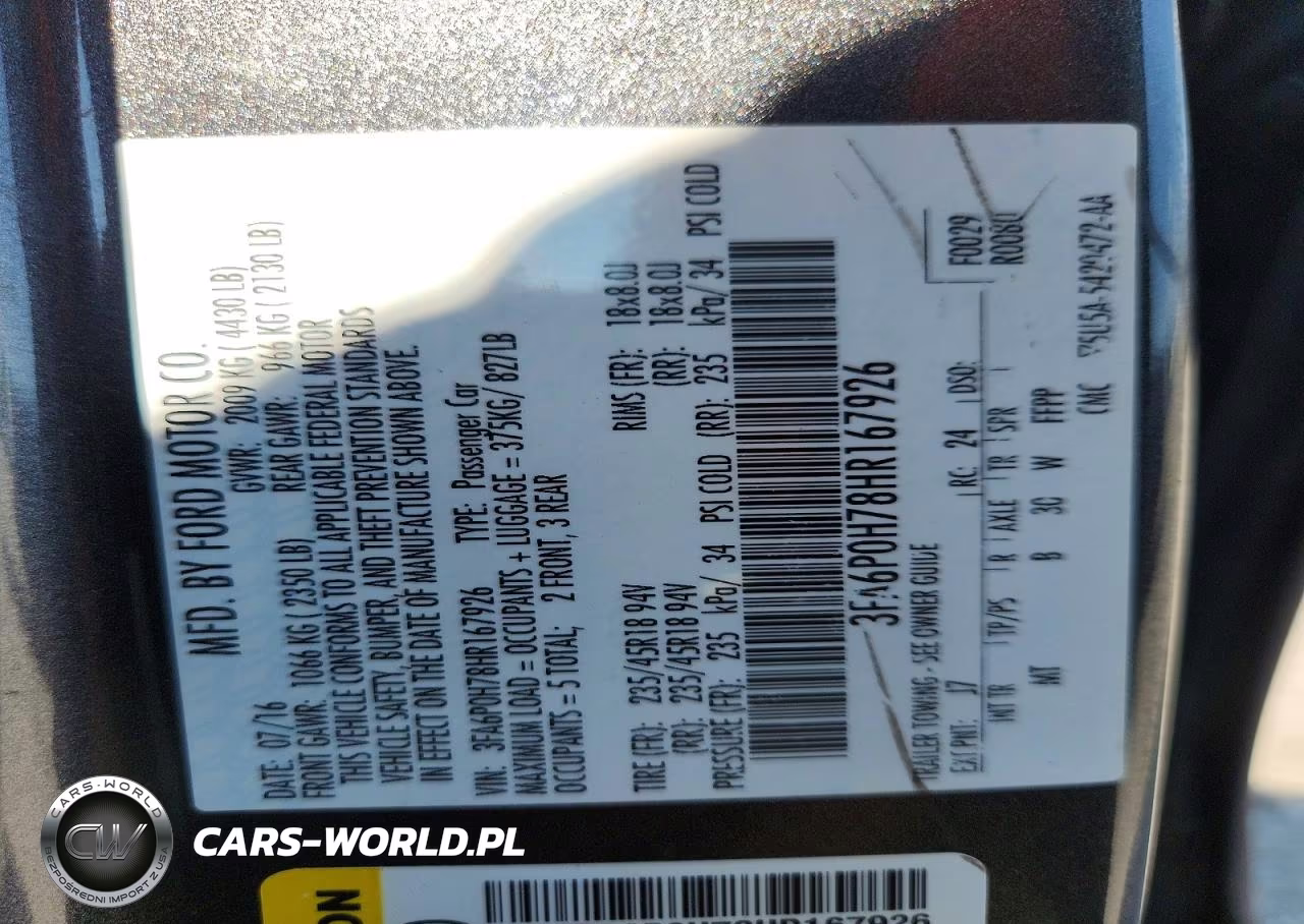 2017 Ford Fusion Se VIN:3FA6P0H78HR167926 - 13